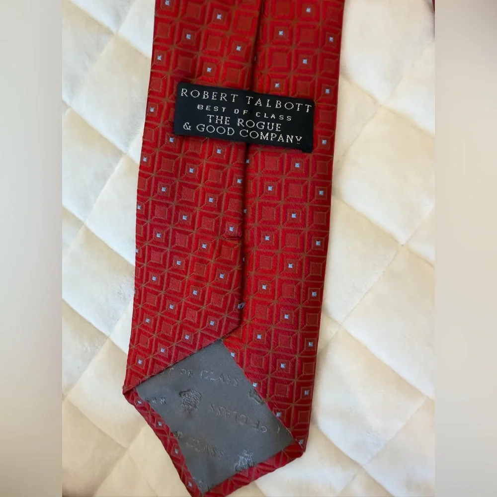 Robert Talbott Red Geometric Vintage Silk Neck tie